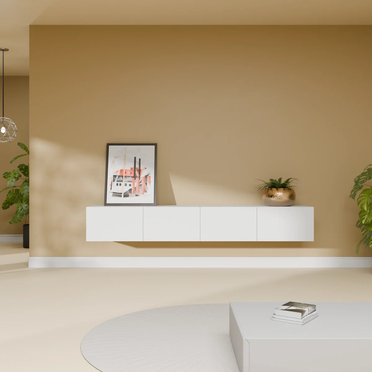 Mora TV Meubel Zwevend & Staand 200 cm Wit