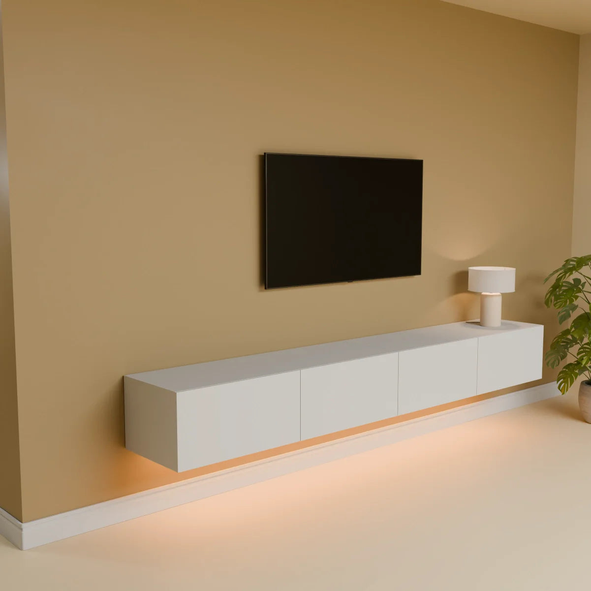 Mora TV Meubel Zwevend & Staand 240 cm Wit