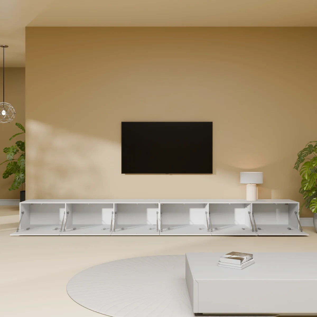 Mora TV Meubel Zwevend & Staand 300 cm Wit