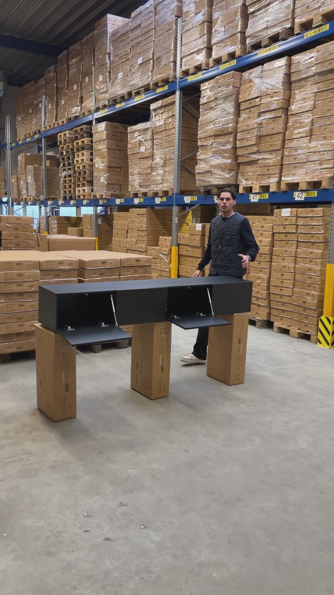 Video laden: Mora TV Meubel Zwevend &amp; Staand 300 cm Wit