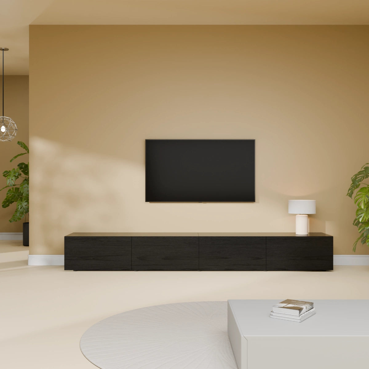 Mora TV Meubel Zwevend & Staand 240 cm Zwart-Eiken