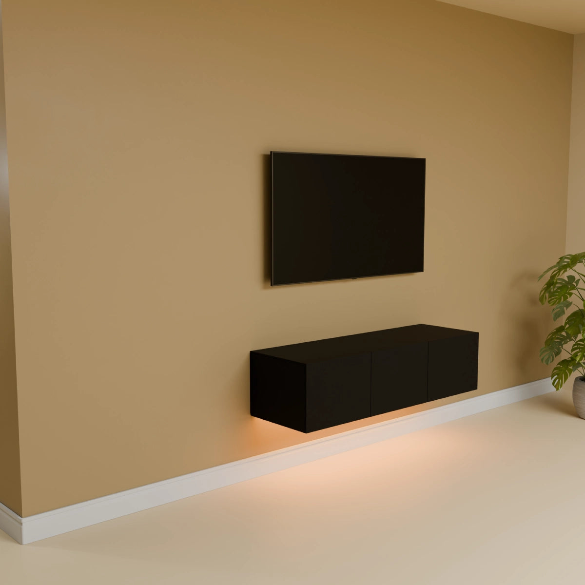 Mora TV Meubel Zwevend & Staand 120 cm Zwart